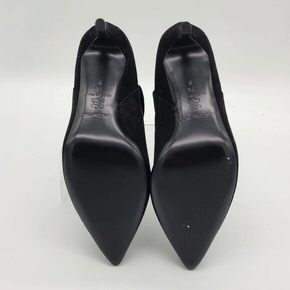 Claudia Ciuti NEW $495 Samoa Black Suede & Silver Stiletto Ankle Boots, Size 7.5 - Picture 8 of 12